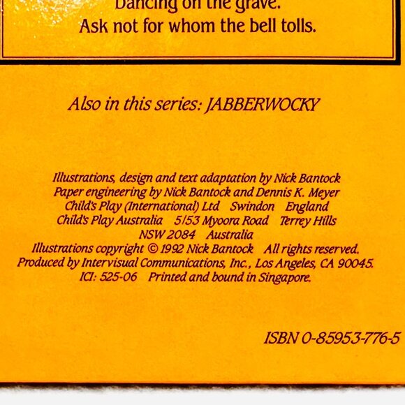 Solomon Grundy Pop-Up Rhyme Book Hardcover by Nick Bantock - Picture 6 of 6